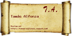 Tamás Alfonza névjegykártya